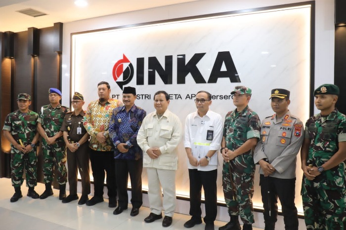 Menteri Pertahanan (Menhan) RI Prabowo Subianto di PT INKA. (Dok. Tim Media Prabowo Subianto)