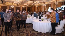 Presiden Jokowi saat menghadiri acara UOB Economic Outlook 2023 yang digelar di Hotel Indonesia Kempinski, Jakarta. (Dok. Setkab.go.id)