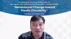 Dialog mengenai ‘Penanggulangan Sampah Laut Melalui Perubahan Perilaku Konsumen untuk Mendukung Ekonomi Sirkular Plastik’. (Dok. IBCSD)
