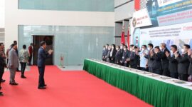 Menteri Pertahanan Prabowo Subianto di sela-sela Indo Defence 2022 di JIExpo Kemayora. (Dok. Tim Media Prabowo)
