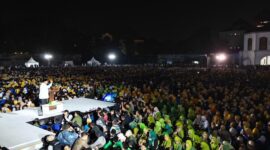 Menteri Pertahanan Prabowo Subianto menjadi tamu spesial Hari Lahir (Harlah) Ke-63 Pergerakan Mahasiswa Islam Indonesia (PMII). (Dok. Tim Media Prabowo)
