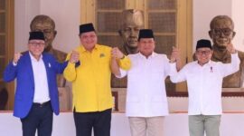 Ketua Umum Partai Gerindra Prabowo Subianto bersama Ketuam Umum Partai Golkar Airlangga Hartarto, Ketua Umum ZUlkifli Hasan dan Ketua Umum PKB Muhaimin Iskandar. (Instagram.com/@prabowo)