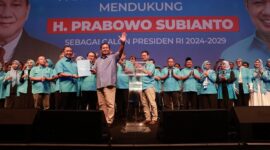 Partai Gelora Indonesia resmi mendukung Prabowo Subianto maju sebagai bakal calon presiden untuk Pemilihan Presiden (Pilpres) 2024. (Dok. Tim Media Prabowo Subianto)
