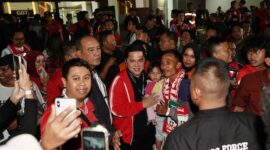Ketua Umum PSSI Erick Thohir hadir pada laga uji coba FIFA Matchday Timnas Indonesia melawan Turkmenistan. (Dok. PSSI)
