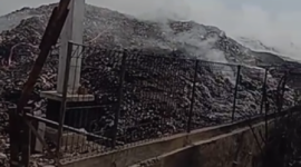 Kebakaran di Tempat Pembuangan Akhir (TPA) Jalupang. (Dok. BPBD Kabupaten Karawang)