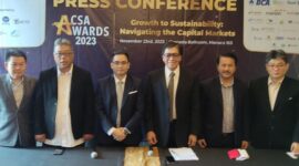 Konferensi Pers CSA Awards 2023, yang digelar di Menara 16, Jakarta, Kamis (23/11/2023) (infoekbis.com / Idris Daulat)
