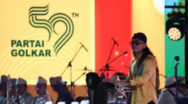 Pendakwah Gus Miftah ketika berkesempatan memberikan Tausiyah saat HUT Partai Golkar ke-59 yang dihelat di Kantor DPP Partai Golkar, Jakarta Barat, Senin (6/11/2023). (Dok. Tim Media Prabowo)