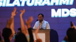 Capres nomor urut dua yang juga Ketua Dewan Induk Koperasi Unit Desa (Inkud) Prabowo Subianto acara seminar nasional koperasi Mitra Digital Sejahtera (MDS Coop) di Desa Cinangka, Purwakarta. (Dok. Tim Media Prabowo)
