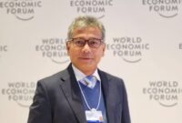 Direktur Utama BRI Sunarso dalam gelaran World Economic Forum 2024 yang diselenggarakan di Davos pada 15-19 Januari 2024. (Dok. BRI)