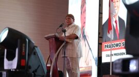 Calon Presiden nomor urut 2, Prabowo Subianto, Menghadiri Deklarasi Pujakesuma Jambi ini digelar di Abadi Convention Center (ACC), Jambi.. (Dok. Tim Media Prabowo-Gibran)