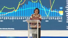 Sri Mulyani pada BRI Microfinance Outlook 2024 di Menara BRILiaN, Jakarta Selatan, Kamis (7/3/2024). (Dok. BRI)