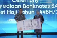 BRI kembali terpilih sebagai pemenang proses bidding penyediaan uang kertas asing (banknotes) Saudi Arabian Riyal (SAR) untuk living cost jamaah haji Indonesia tahun 2024. (Dok. BRI)