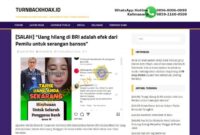 Tangkapan layar video hoax perihal video “Tarik Uang Anda Sekarang, Himbauan Untuk Seluruh Pengguna Bank BRI” yang diungganh oleh akun Instagram dan tiktok @rama_news dengan sumber konten tiktok @widia_pengamatpolitik.

