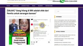 Tangkapan layar video hoax perihal video “Tarik Uang Anda Sekarang, Himbauan Untuk Seluruh Pengguna Bank BRI” yang diungganh oleh akun Instagram dan tiktok @rama_news dengan sumber konten tiktok @widia_pengamatpolitik.
