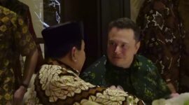 Presiden terpilih periode 2024-2029 Prabowo Subianto dan CEO SpaceX Elon Musk bertemu di Balangan. (Dok. Tim Media Prabowo)