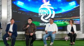 Press Conference Bank Rakyat Indonesia (Persero) Tbk yang kembali menjadi sponsor utama Liga 1 musim 2024 – 2025 pada Selasa (06/08/2024) di BRILian Center, Jakarta. (Dok. BRI)