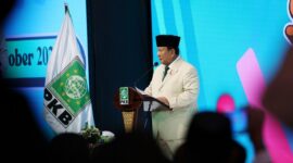 Presiden RI terpilih Prabowo Subianto menghadiri acara 'Forum Legislator PKB' yang digelar di Grand Sahid Jaya, Jakarta. (Dok. Tim Media Prabowo)
