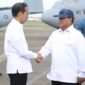 Presiden RI Joko Widodo bersama Menteri Pertahanan sekaligus presiden RI terpilih Prabowo Subianto. (Facebook.com @Prabowo Subianto)
