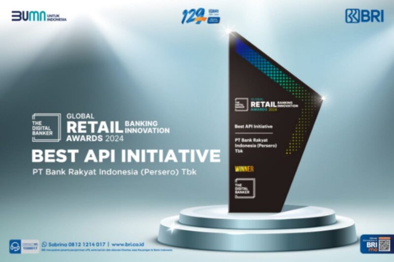 BRI kembali meraih penghargaan Best API Initiative dalam ajang Global Retail Banking Innovation Awards 2024. (Dok. BRI)