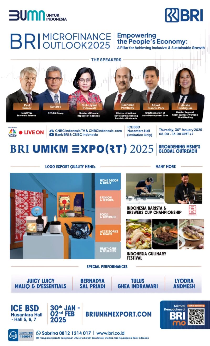 BRI UMKM EXPO(RT) 2025 hadir di ICE BSD City Tangerang pada 30 Januari s.d 2 Februari 2025.. (Dok. BRI)