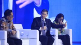 Chief Economist Asian Development Bank (ADB) Albert Francis saat menghadiri BRI Microfinance Outlook 2025 di ICE BSD (30/1/2024). (Dok. BRI)