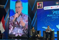 Direktur Operations BRI Hakim Putratama dalam acara Satu Data Untuk Semua: Summit Data Kependudukan Semester I 2025 di Auditorium Menara Bank Mega, Jakarta Selatan, Kamis (28/8/2025).