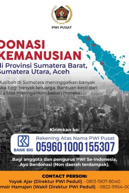 PWI Pusat Aksi Donasi Kemanusiaan untuk Provinsi Sumatera Barat, Sumatera Utara dan Aceh